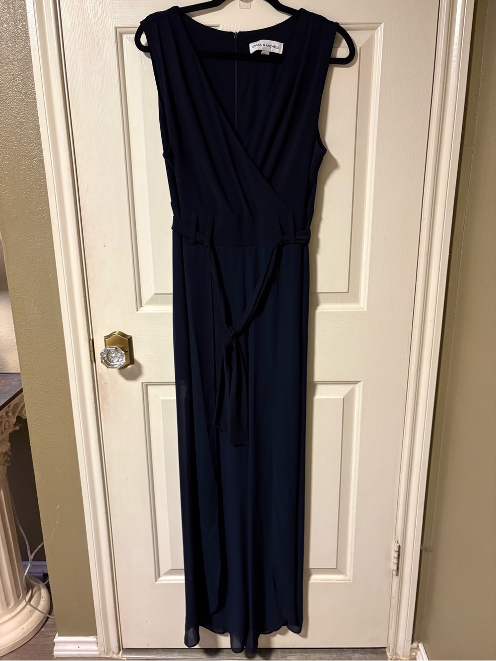 Emma & Michele Navy Sleeveless Jumpsuit Size Large